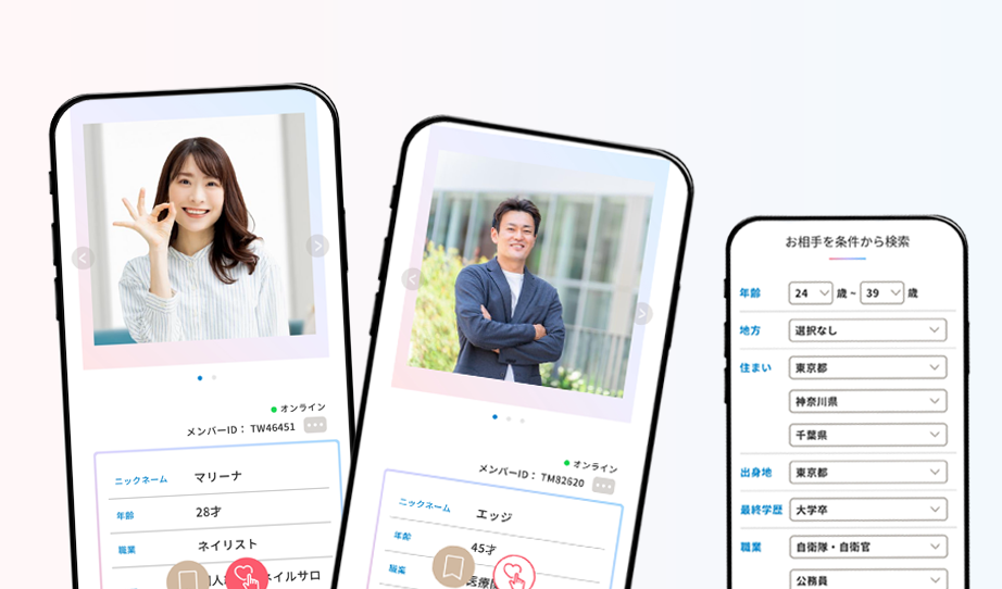 男性と女性のプロフィール
