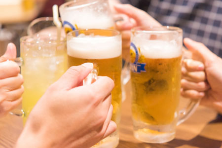 ビールで乾杯