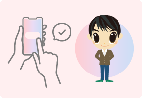 スマホと男性アバター